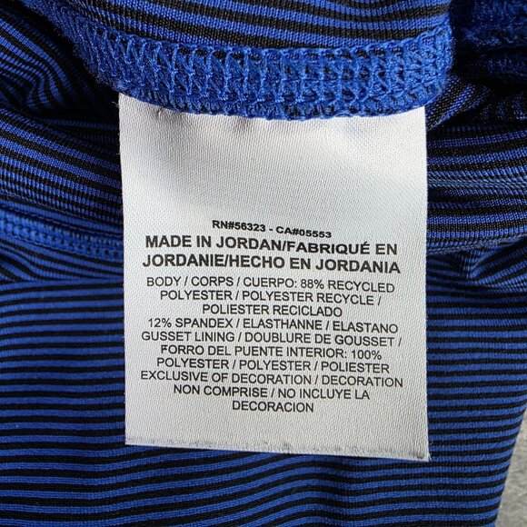 Womens Nike Dri-Fit Blue Striped Legend 2.0 Foldover Waistband Capri Leggings L - Picture 4 of 11